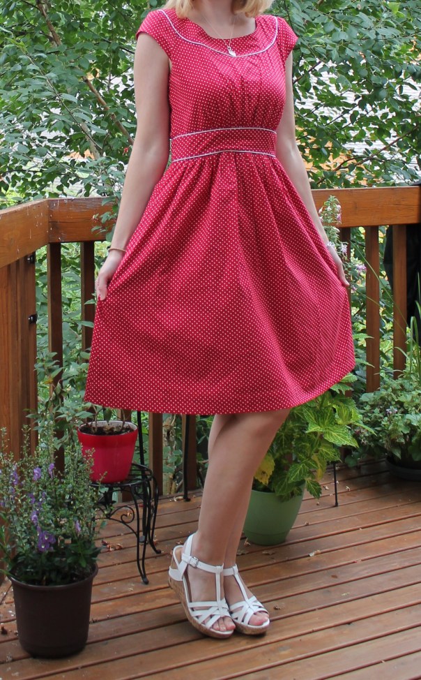 red polka dot dress