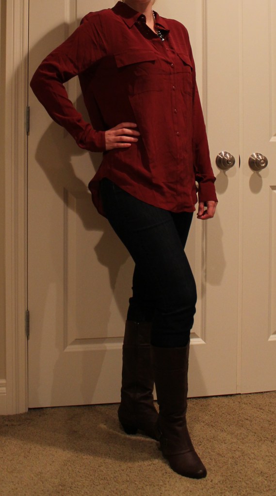 burgundy blouse
