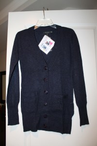 Navy wool blend cardigan