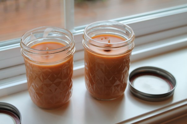 Homemade pumpkin pie candle