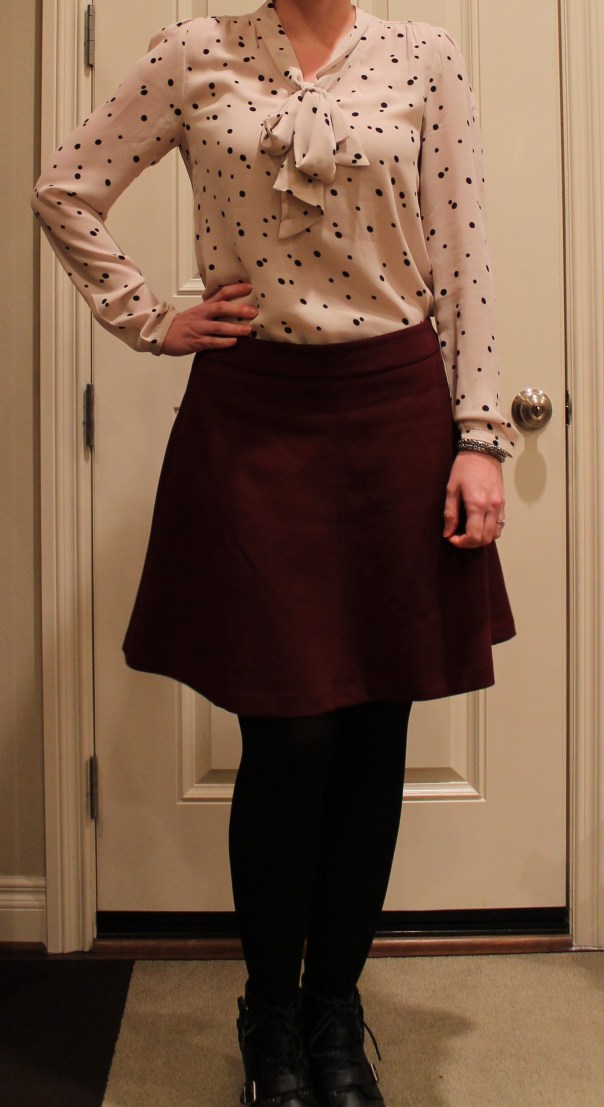burgundy skirt
