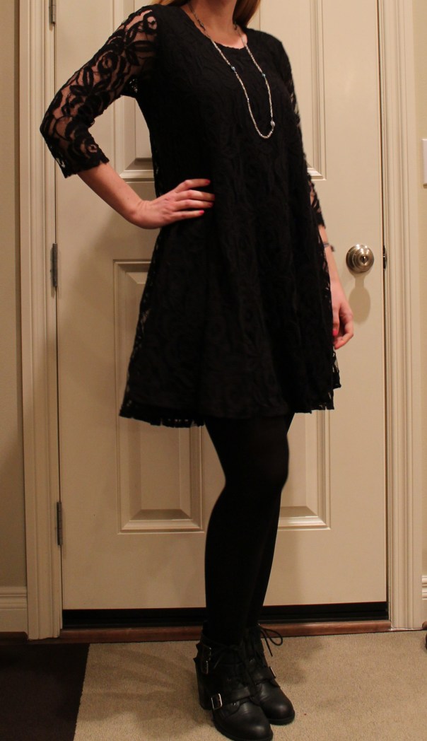 black lace dress