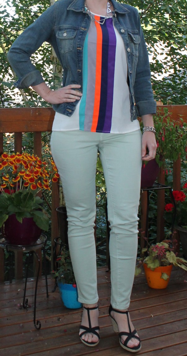 Stitch Fix Top and Mint Jeans