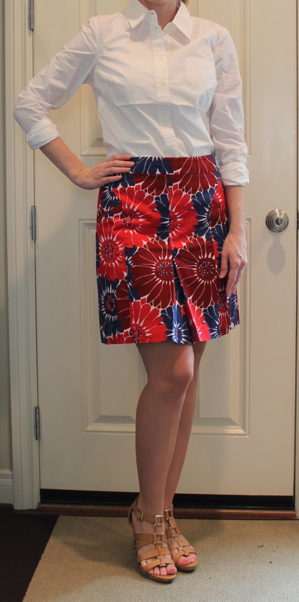 Boden Pretty Pleat Skirt and The Shirt