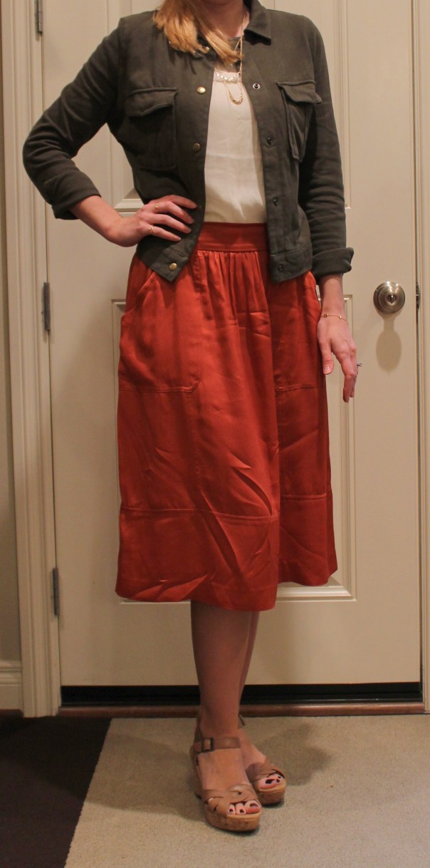 Loft Orange Skirt